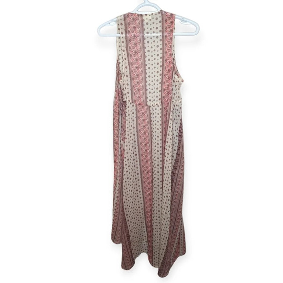 Mudd Pink & Cream Hippie Boho Sheer Duster Sleeveless Cover Up OS  / Small Women - Picture 2 of 8